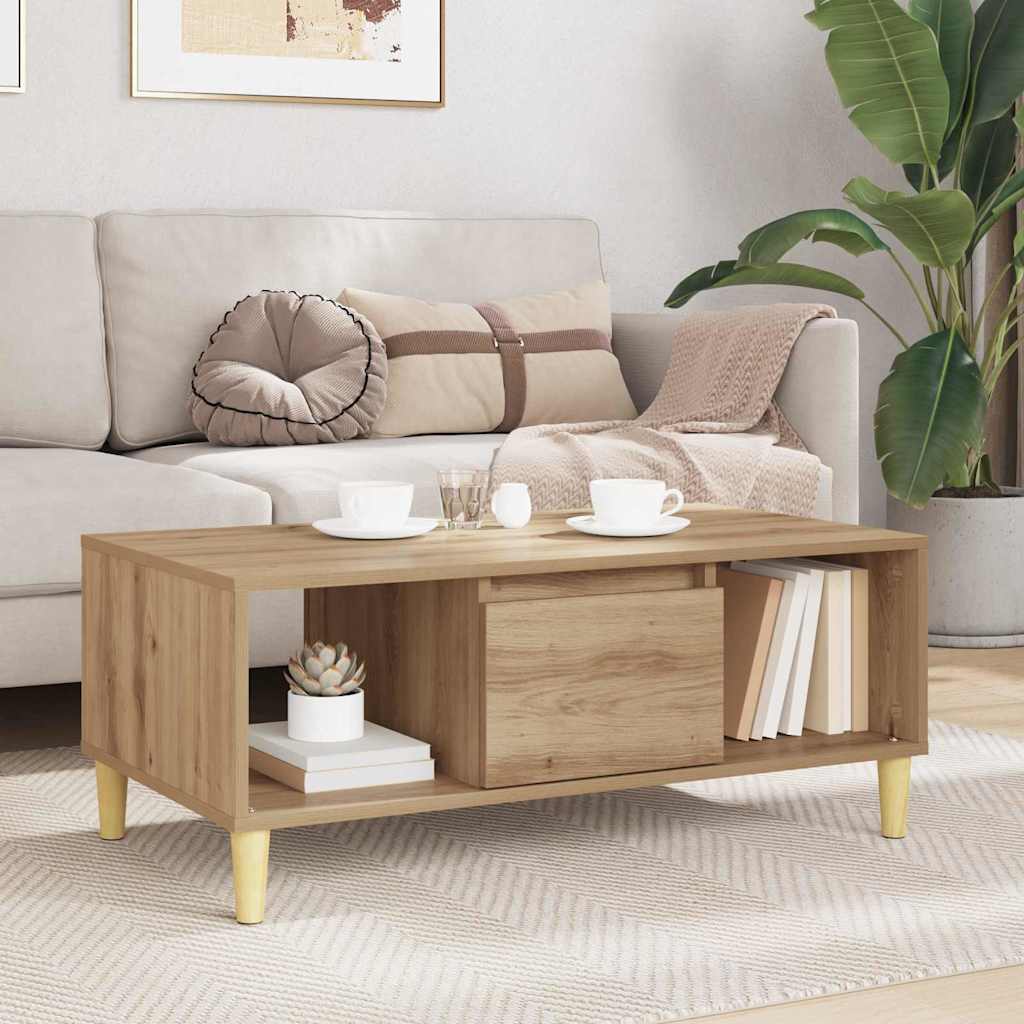 Couchtisch Artisan-Eiche 90 x 50 x 26,5 cm Holzwerkstoff