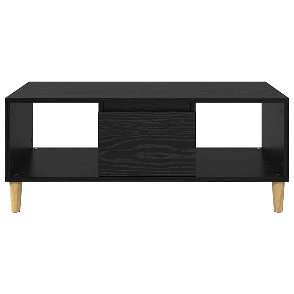 Couchtisch Schwarz Eichen-Optik 90 x 50 x 26,5 cm Holzwerkstoff