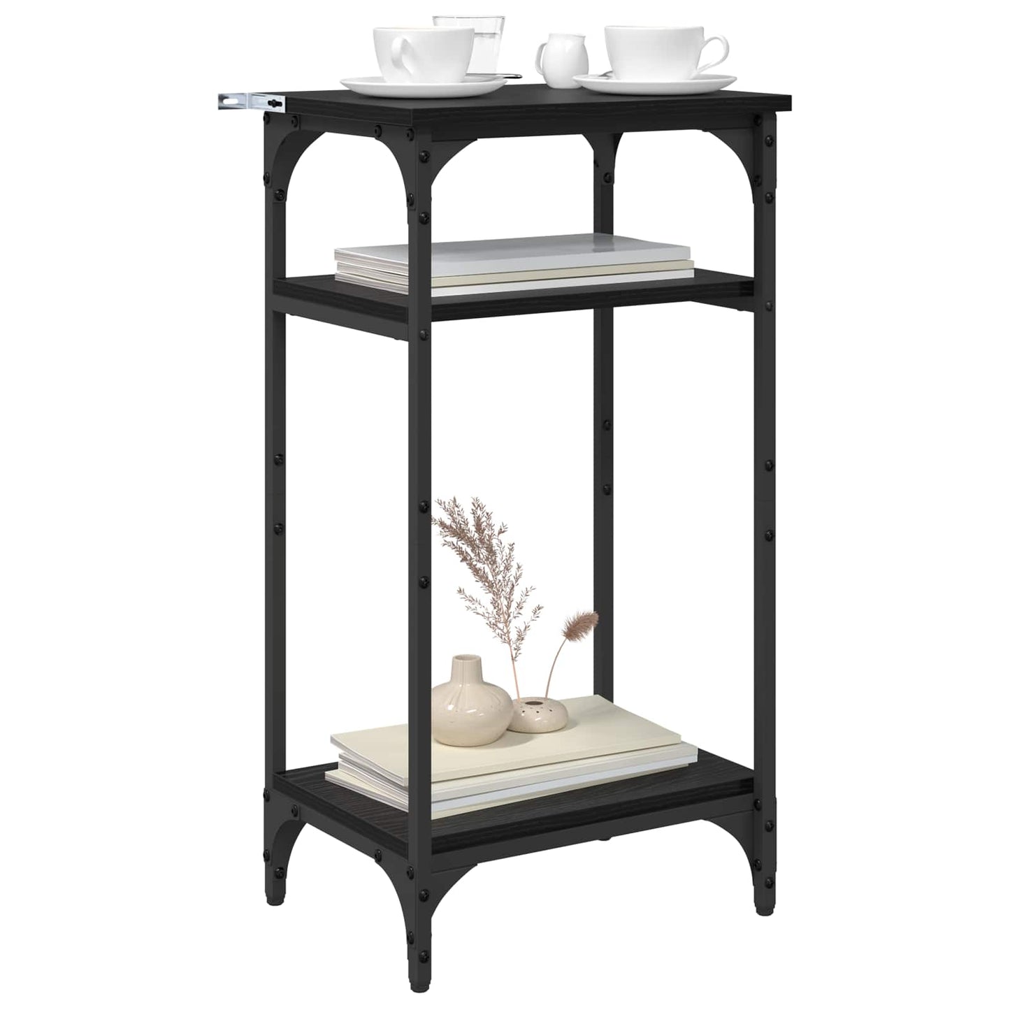 Beistelltisch Schwarz Eichen-Optik 40 x 30 x 75 cm
