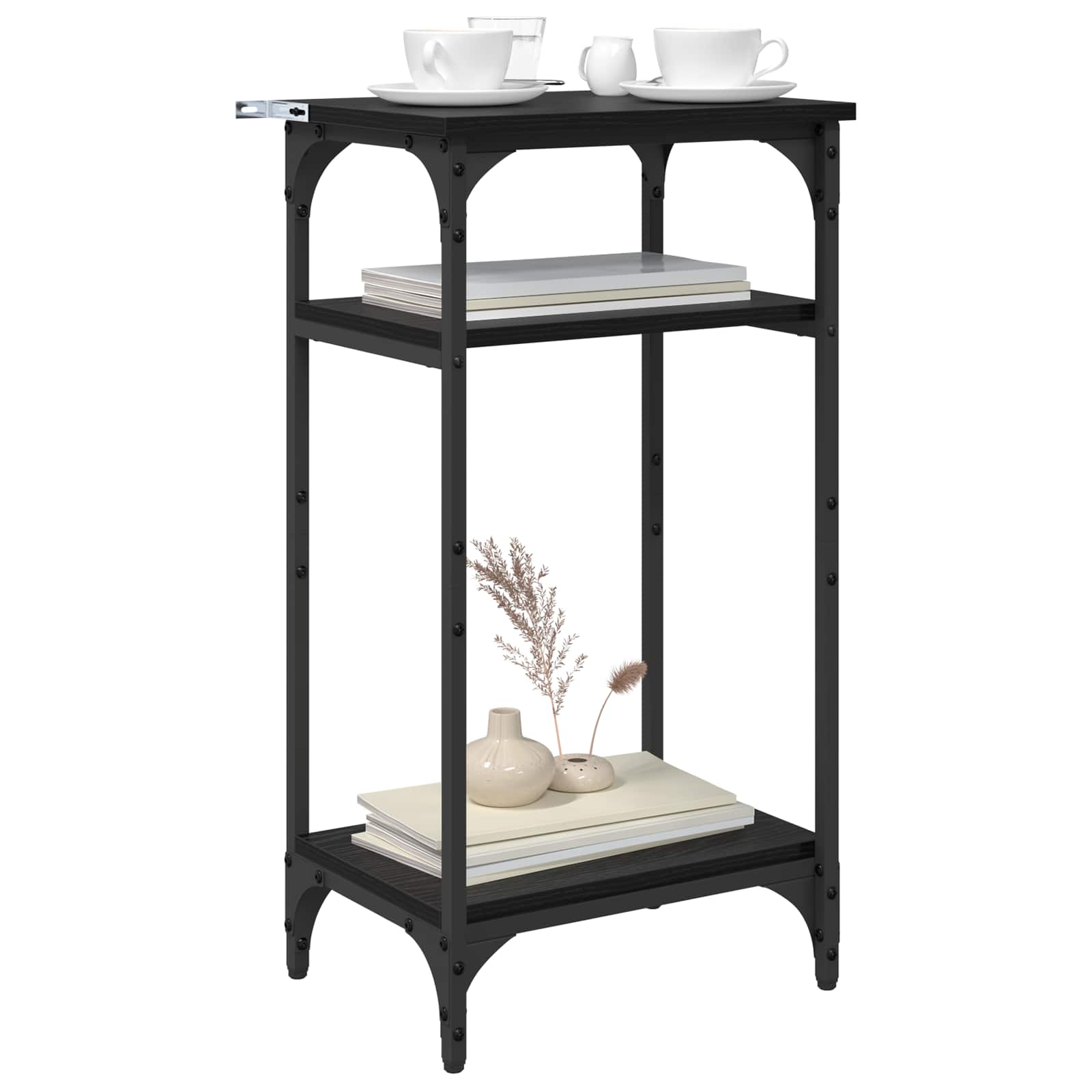 Beistelltisch Schwarz Eichen-Optik 40 x 30 x 75 cm