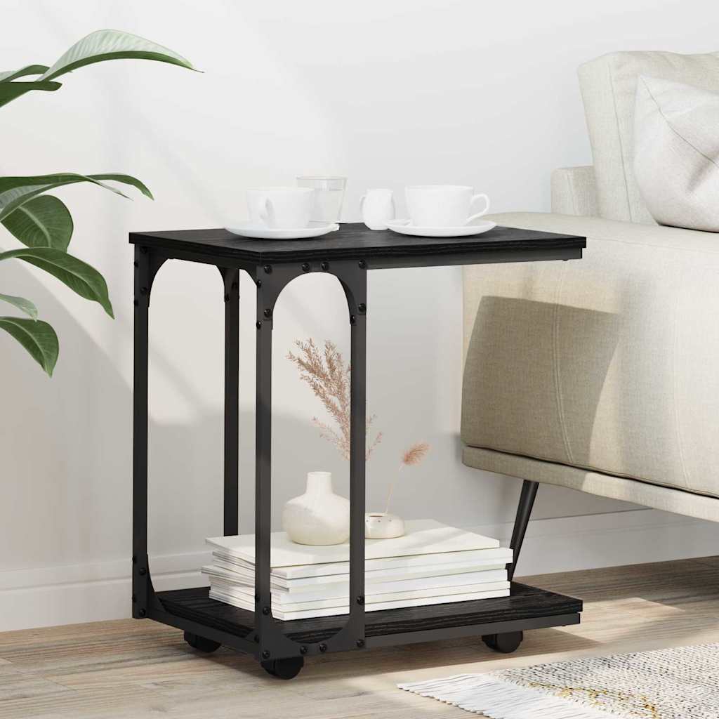 Beistelltisch Schwarz Eichen-Optik 50 x 35 x 55.5 cm