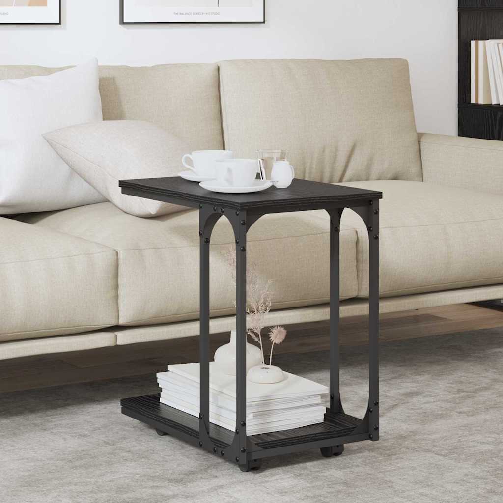 Beistelltisch Schwarz Eichen-Optik 50 x 35 x 55.5 cm