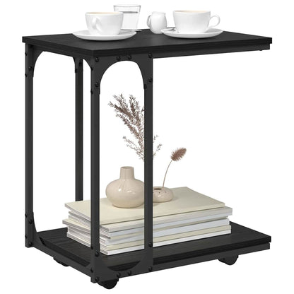 Beistelltisch Schwarz Eichen-Optik 50 x 35 x 55.5 cm