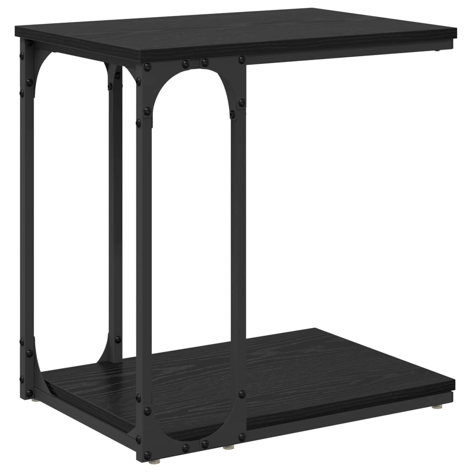 Beistelltisch Schwarz Eichen-Optik 50 x 35 x 52 cm