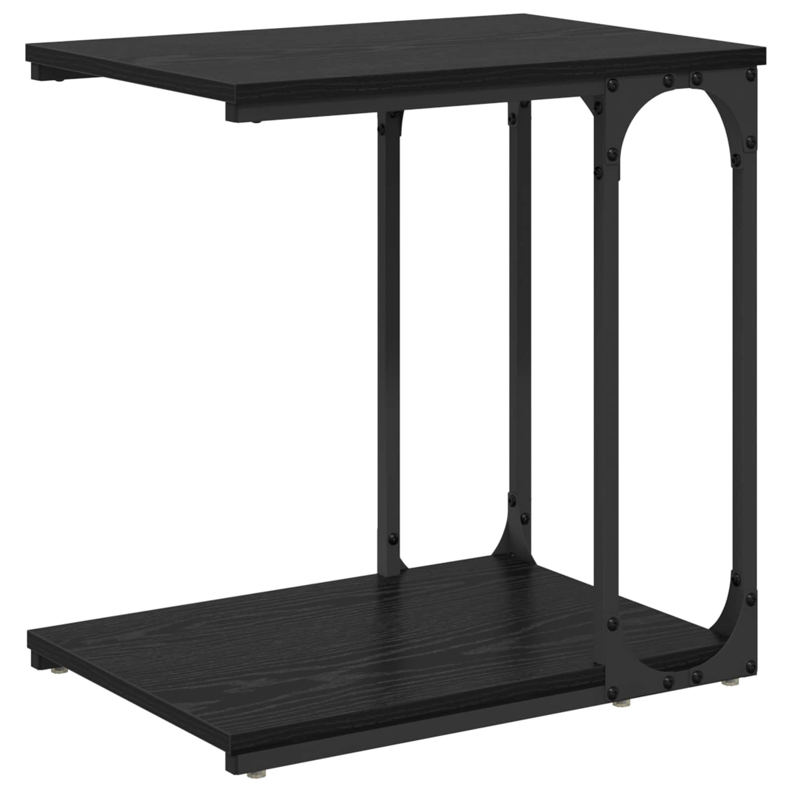 Beistelltisch Schwarz Eichen-Optik 50 x 35 x 52 cm