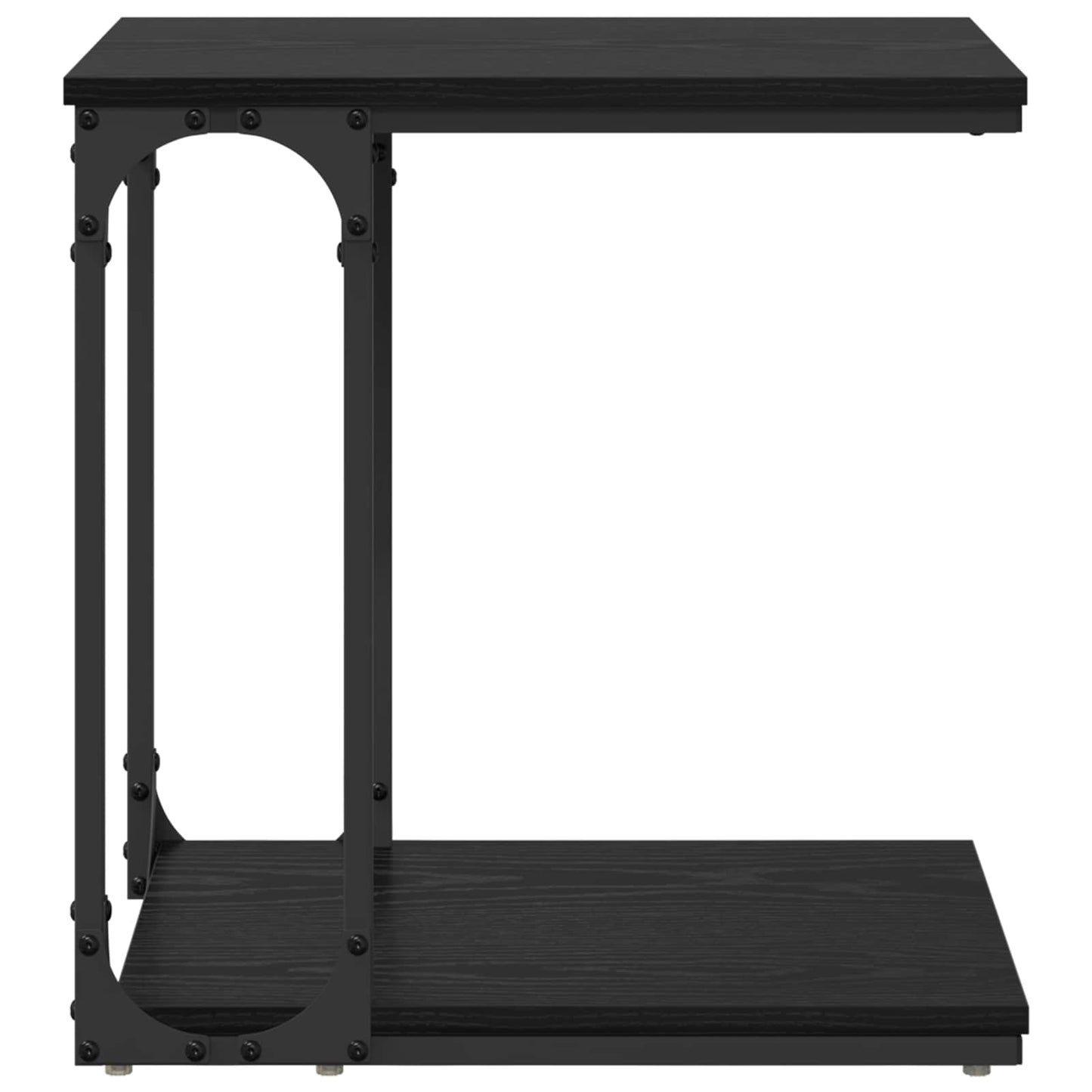 Beistelltisch Schwarz Eichen-Optik 50 x 35 x 52 cm