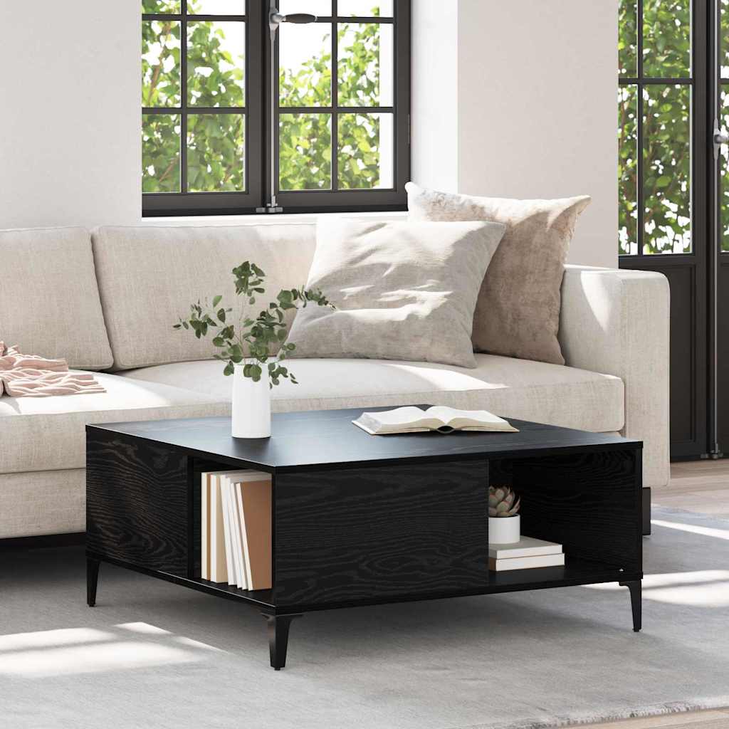 Couchtisch Schwarz Eichen-Optik 80 x 80 x 36,5 cm Holzwerkstoff