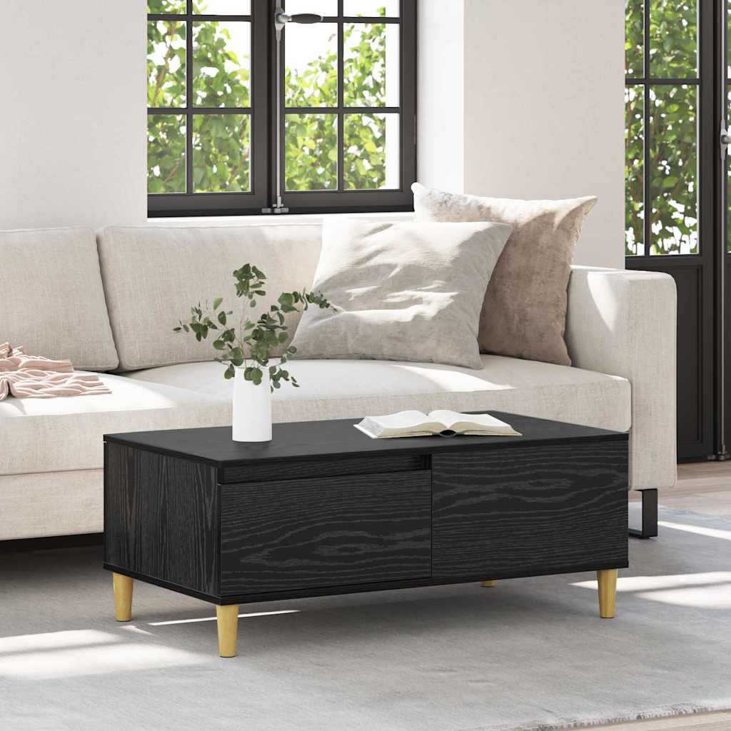 Couchtisch Schwarz Eichen-Optik 90 x 50 x 35 cm Holzwerkstoff