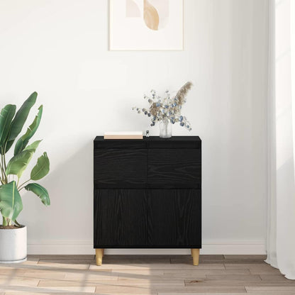 Sideboard Schwarz Eichen-Optik 60 x 35 x 70 cm Holzwerkstoff
