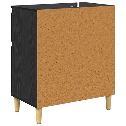Sideboard Schwarz Eichen-Optik 60 x 35 x 70 cm Holzwerkstoff