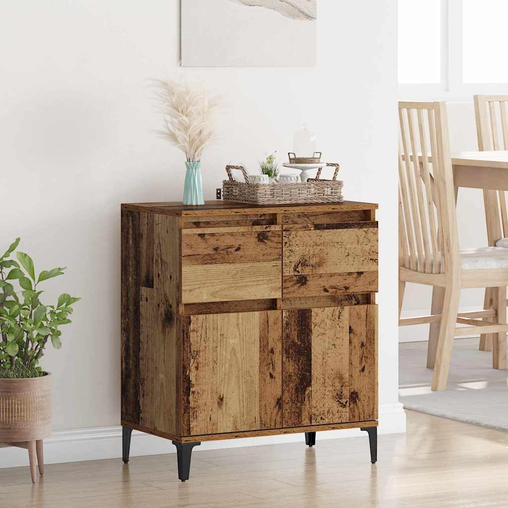 Sideboard Altholz 60 x 35 x 70 cm Verbundholz und Eisen