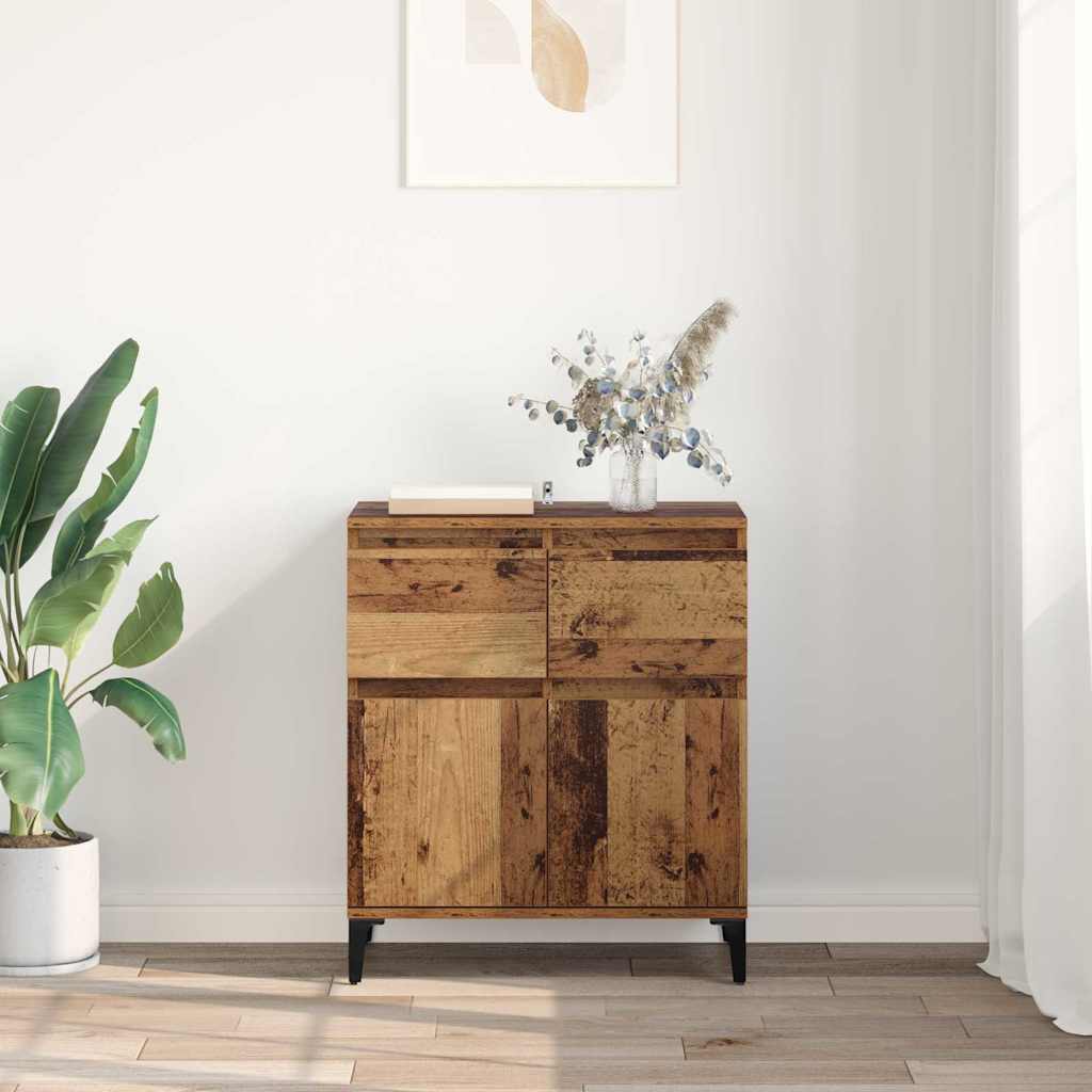Sideboard Altholz 60 x 35 x 70 cm Verbundholz und Eisen