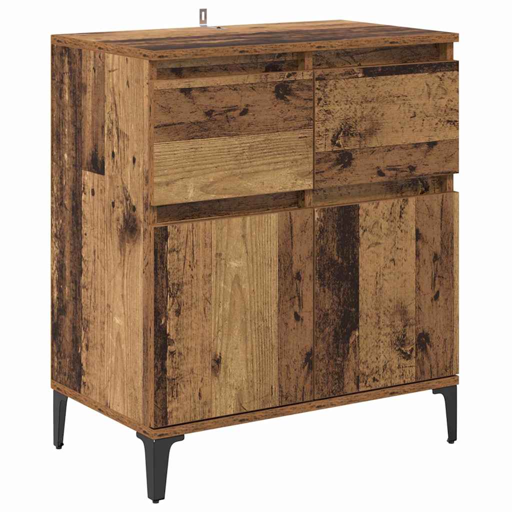 Sideboard Altholz 60 x 35 x 70 cm Verbundholz und Eisen