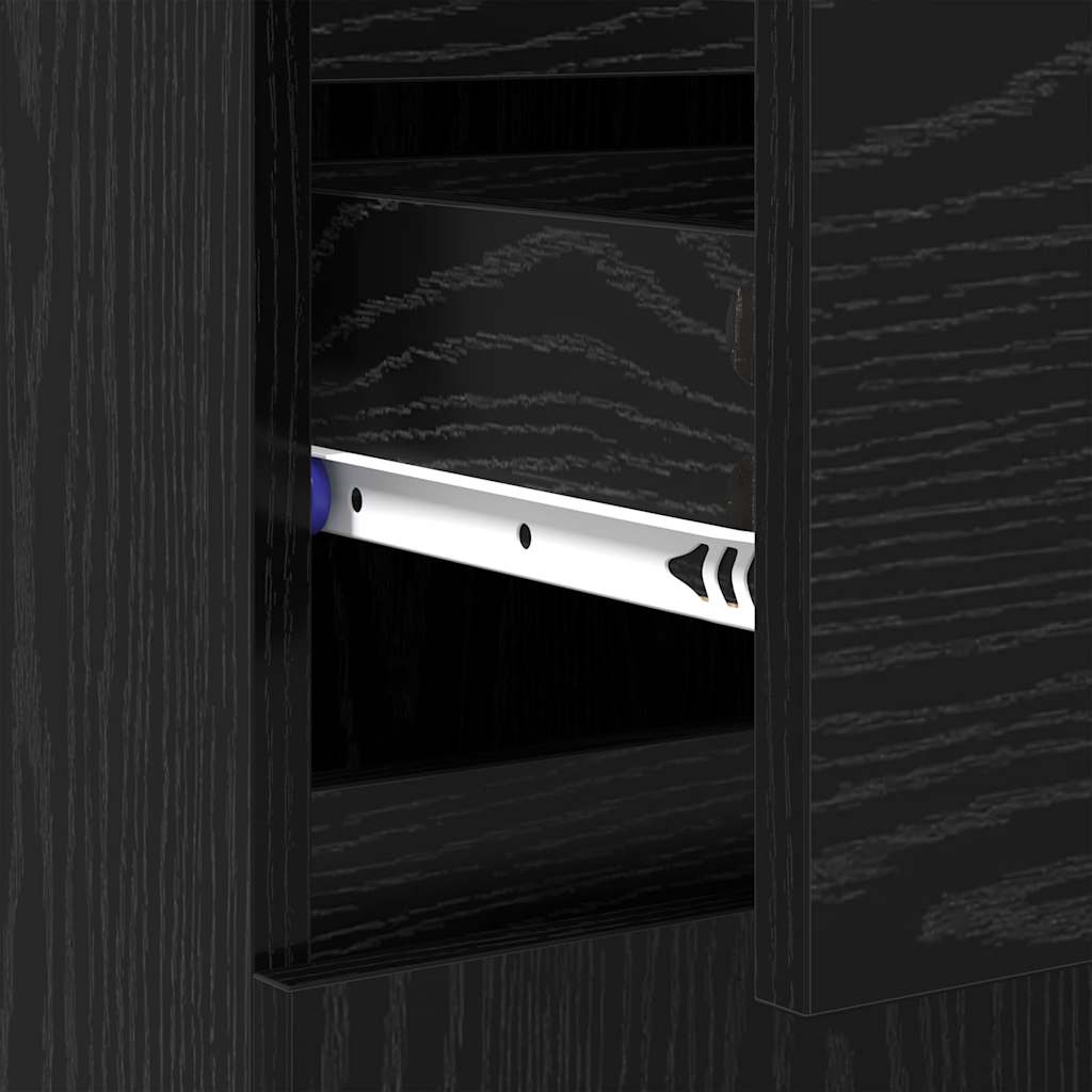 Sideboard mit Schubladen Schwarz Eichen-Optik 60 x 35 x 70 cm
