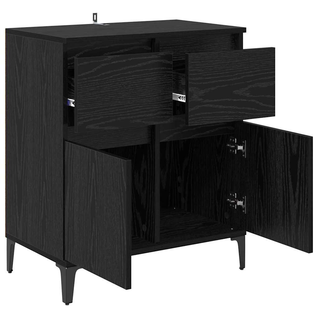 Sideboard mit Schubladen Schwarz Eichen-Optik 60 x 35 x 70 cm