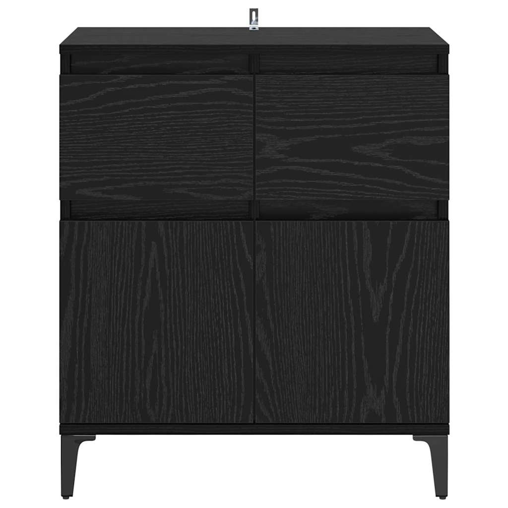 Sideboard mit Schubladen Schwarz Eichen-Optik 60 x 35 x 70 cm