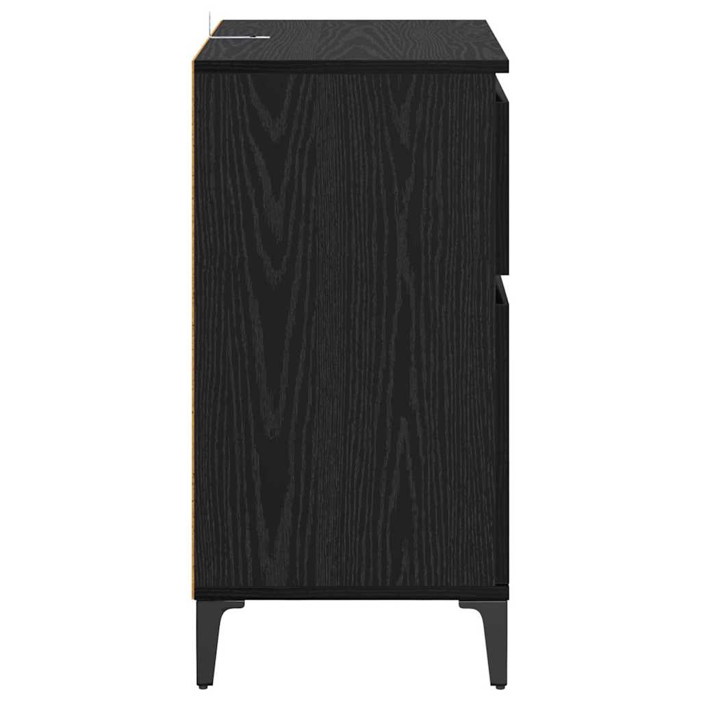 Sideboard mit Schubladen Schwarz Eichen-Optik 60 x 35 x 70 cm