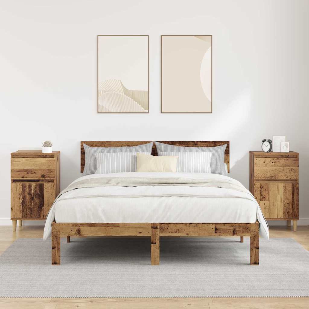 Nachttisch 2 Stk. Altholz 40 x 35 x 70 cm Holzwerkstoff