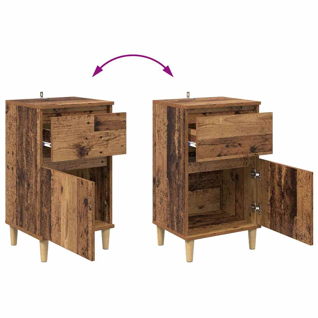Nachttisch 2 Stk. Altholz 40 x 35 x 70 cm Holzwerkstoff