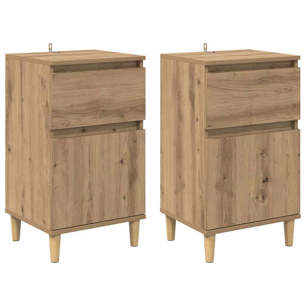 Nachttisch 2 Stk. Artisan-Eiche 40 x 35 x 70 cm Holzwerkstoff