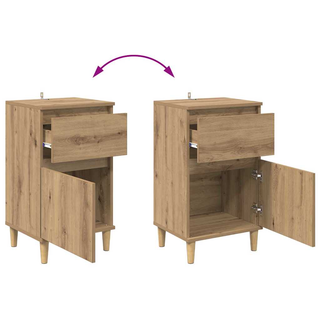 Nachttisch 2 Stk. Artisan-Eiche 40 x 35 x 70 cm Holzwerkstoff