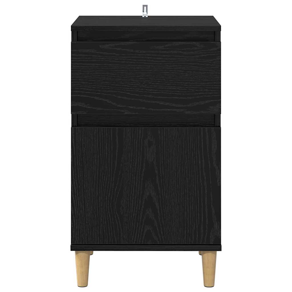 Nachttisch Schwarz Eichen-Optik 40 x 35 x 70 cm Holzwerkstoff