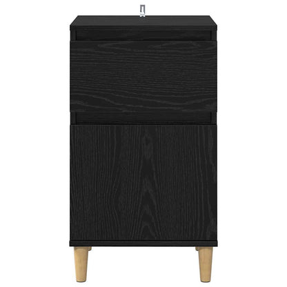 Nachttisch Schwarz Eichen-Optik 40 x 35 x 70 cm Holzwerkstoff