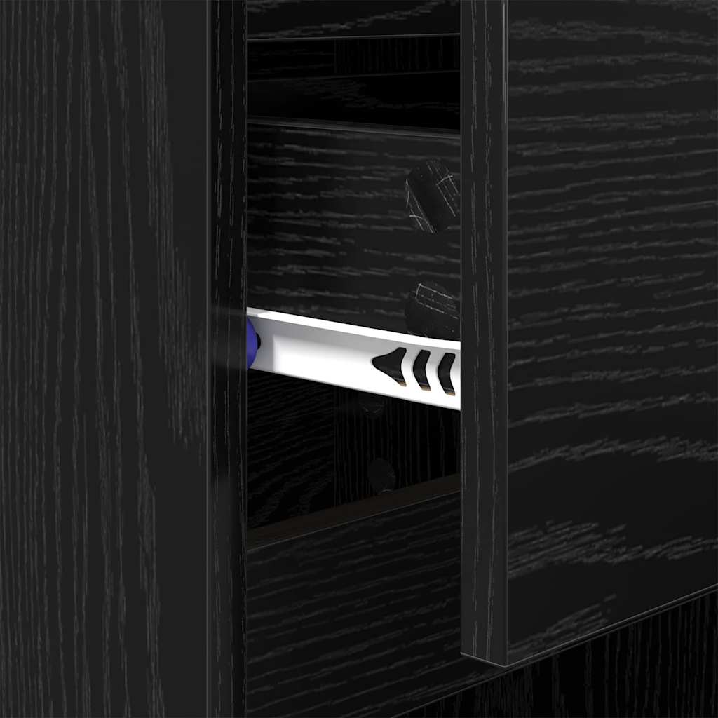 Nachttisch 2 Stk. Schwarz Eichen-Optik 40 x 35 x 70 cm