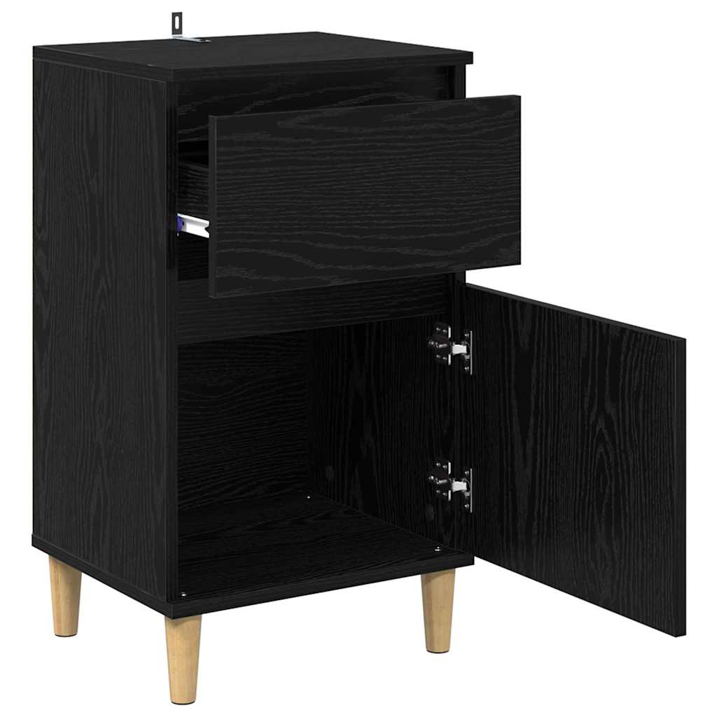 Nachttisch 2 Stk. Schwarz Eichen-Optik 40 x 35 x 70 cm