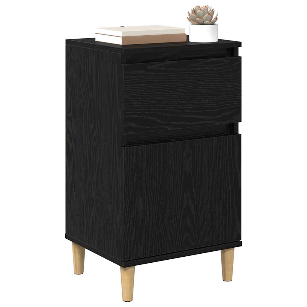 Nachttisch 2 Stk. Schwarz Eichen-Optik 40 x 35 x 70 cm