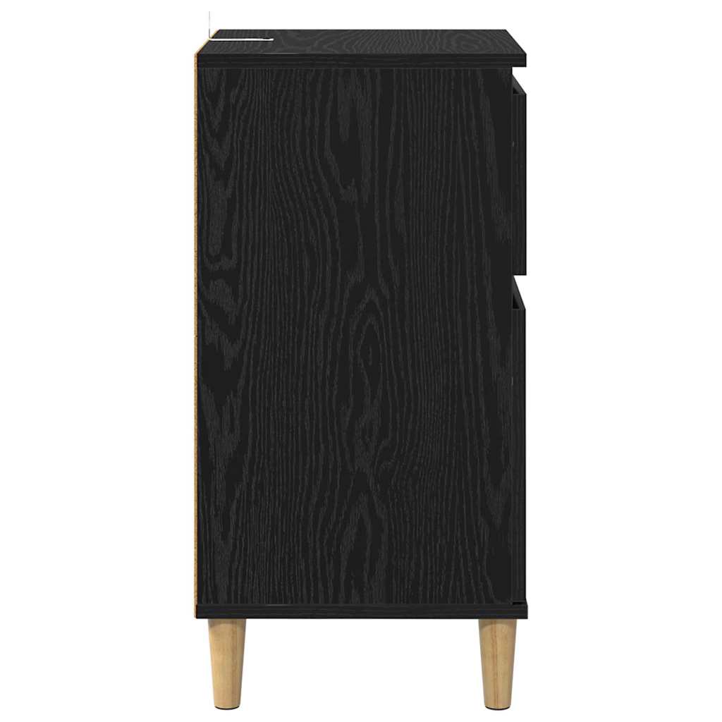 Nachttisch 2 Stk. Schwarz Eichen-Optik 40 x 35 x 70 cm