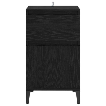 Nachttisch Schwarz Eichen-Optik 40 x 35 x 70 cm Holzwerkstoff