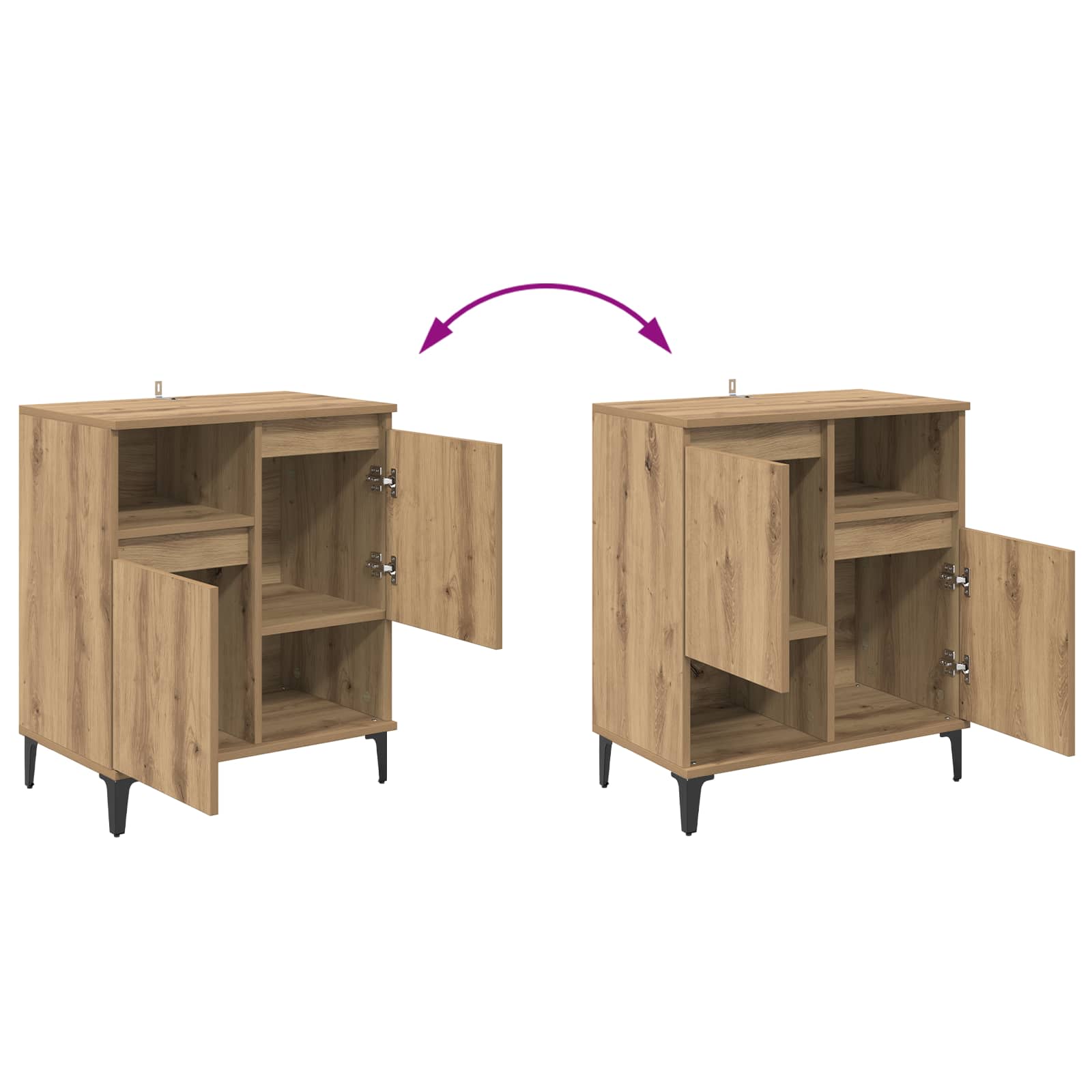Sideboard Artisan-Eiche 60 x 35 x 70 cm Holzwerkstoff