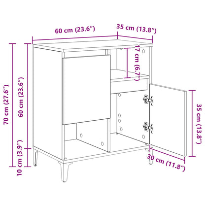 Sideboard Artisan-Eiche 60 x 35 x 70 cm Holzwerkstoff