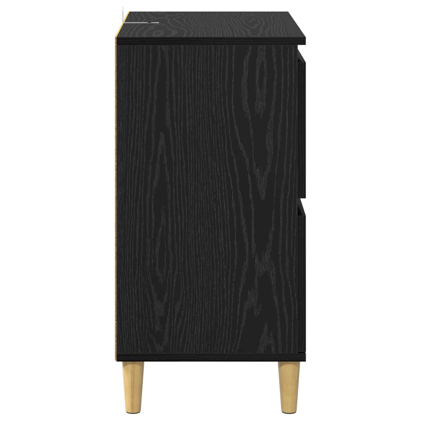 Sideboard Schwarz Eichen-Optik 60 x 35 x 70 cm Holzwerkstoff