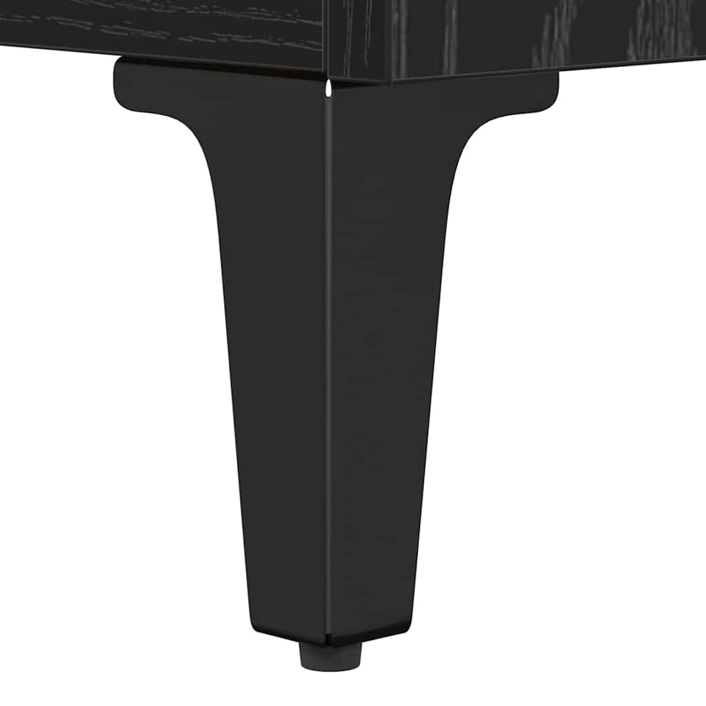 Waschbeckenunterschrank Schwarz Eichen-Optik 80 x 33 x 60 cm