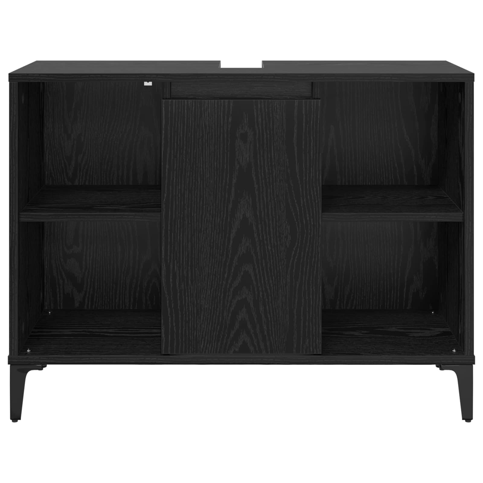 Waschbeckenunterschrank Schwarz Eichen-Optik 80 x 33 x 60 cm