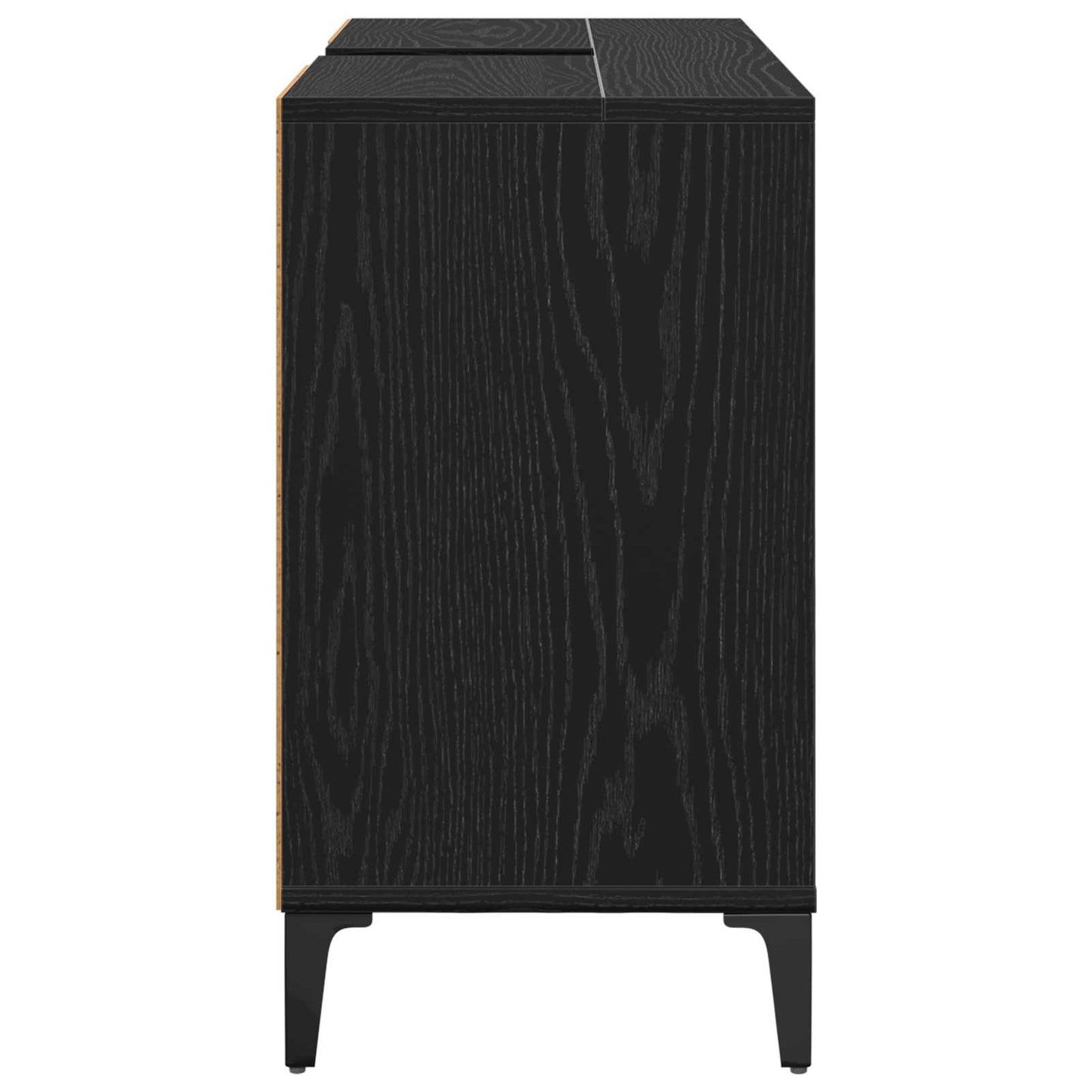 Waschbeckenunterschrank Schwarz Eichen-Optik 80 x 33 x 60 cm