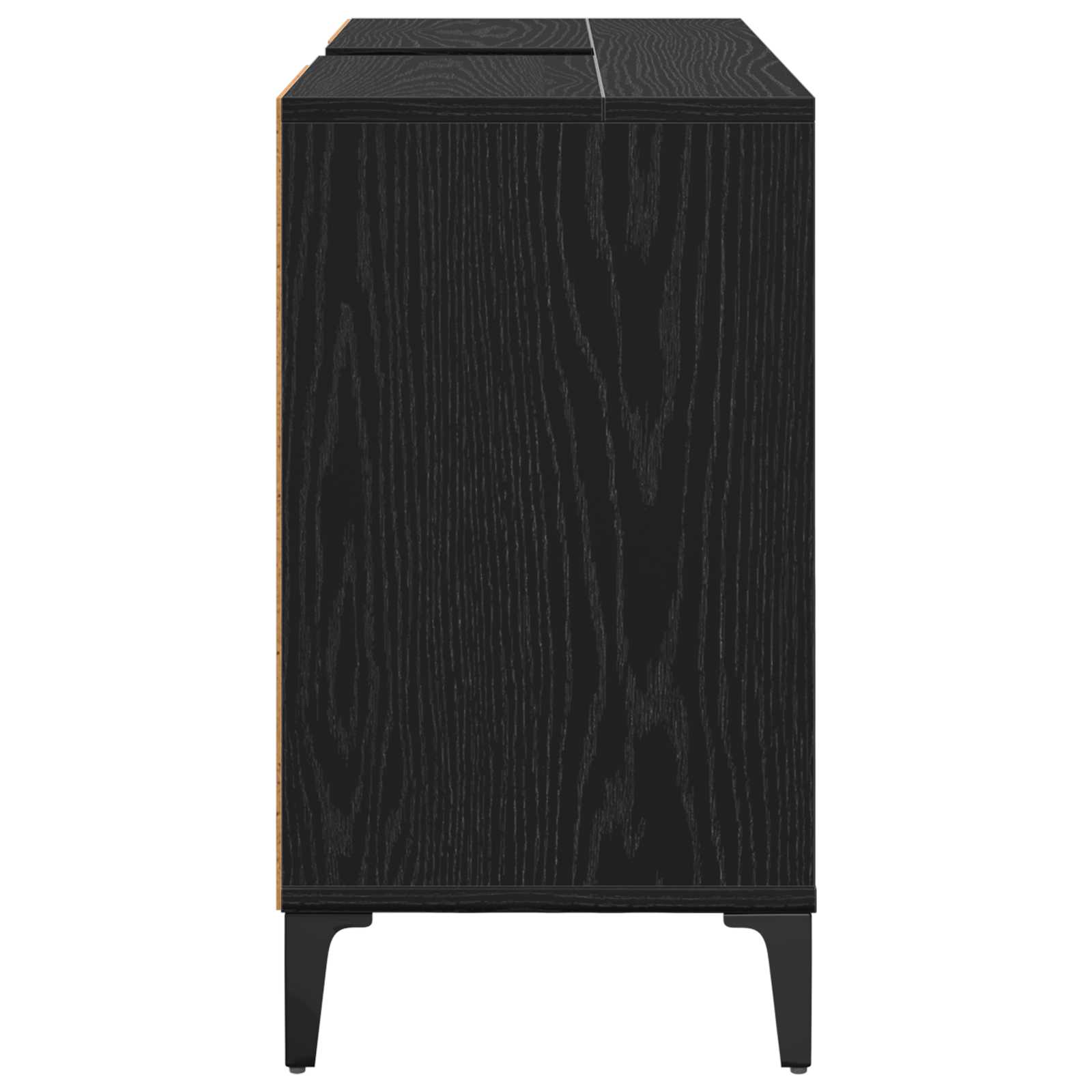 Waschbeckenunterschrank Schwarz Eichen-Optik 80 x 33 x 60 cm