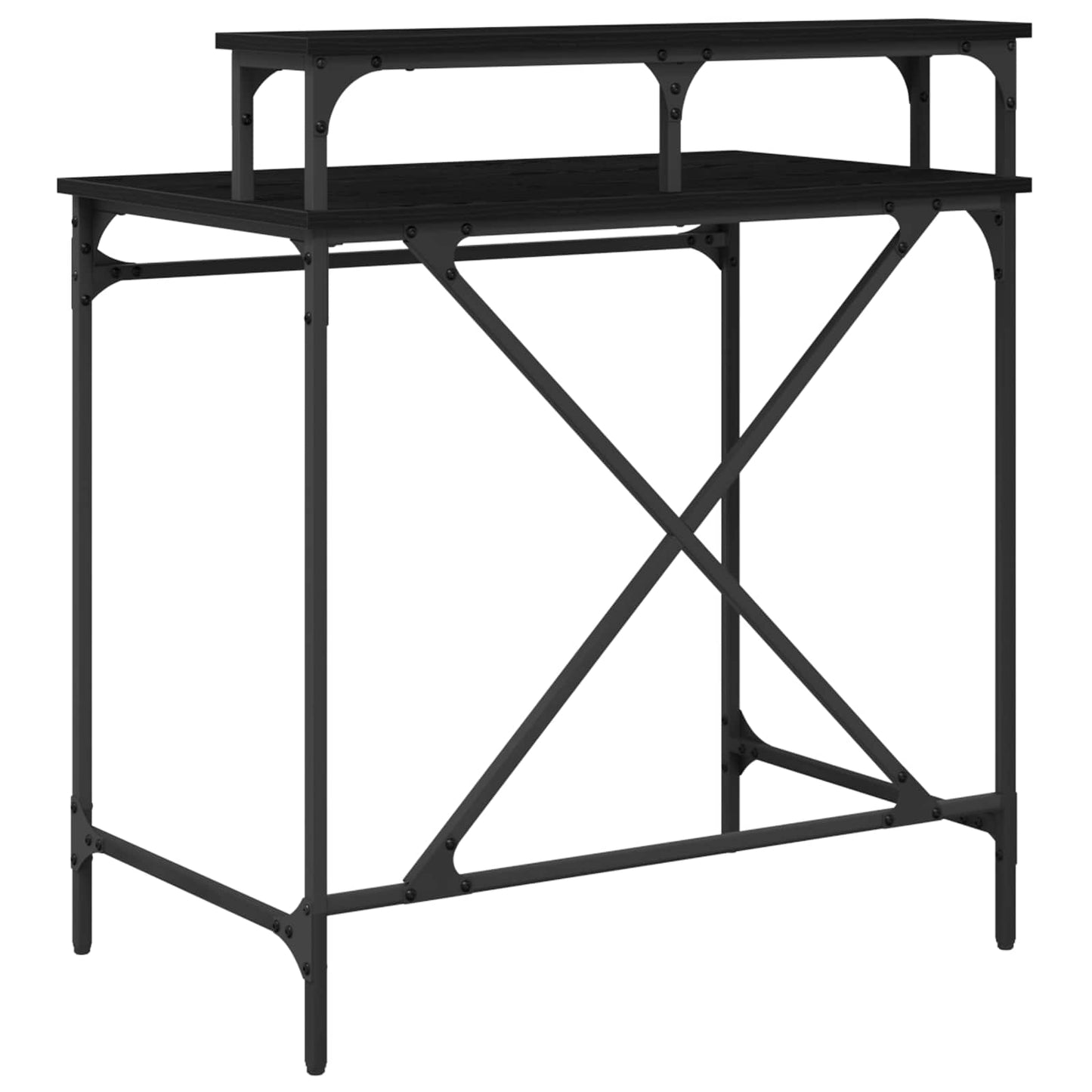 Schreibtisch Schwarz Eichen-Optik 80 x 50 x 90 cm Holzwerkstoff
