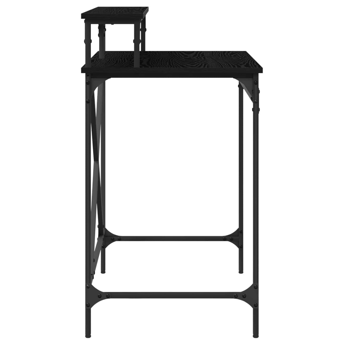Schreibtisch Schwarz Eichen-Optik 80 x 50 x 90 cm Holzwerkstoff