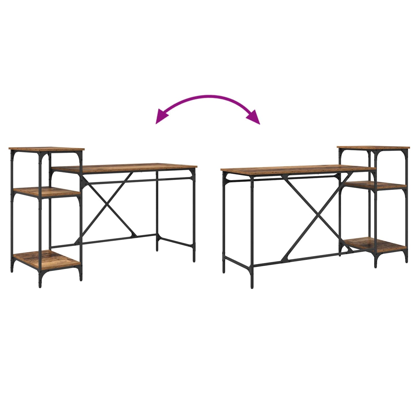 Schreibtisch Altholz Holzwerkstoff 135 x 50 x 90 cm