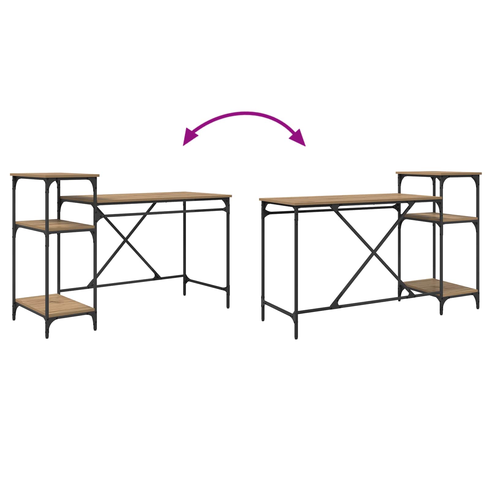 Schreibtisch Artisan-Eiche Holzwerkstoff 135 x 50 x 90 cm