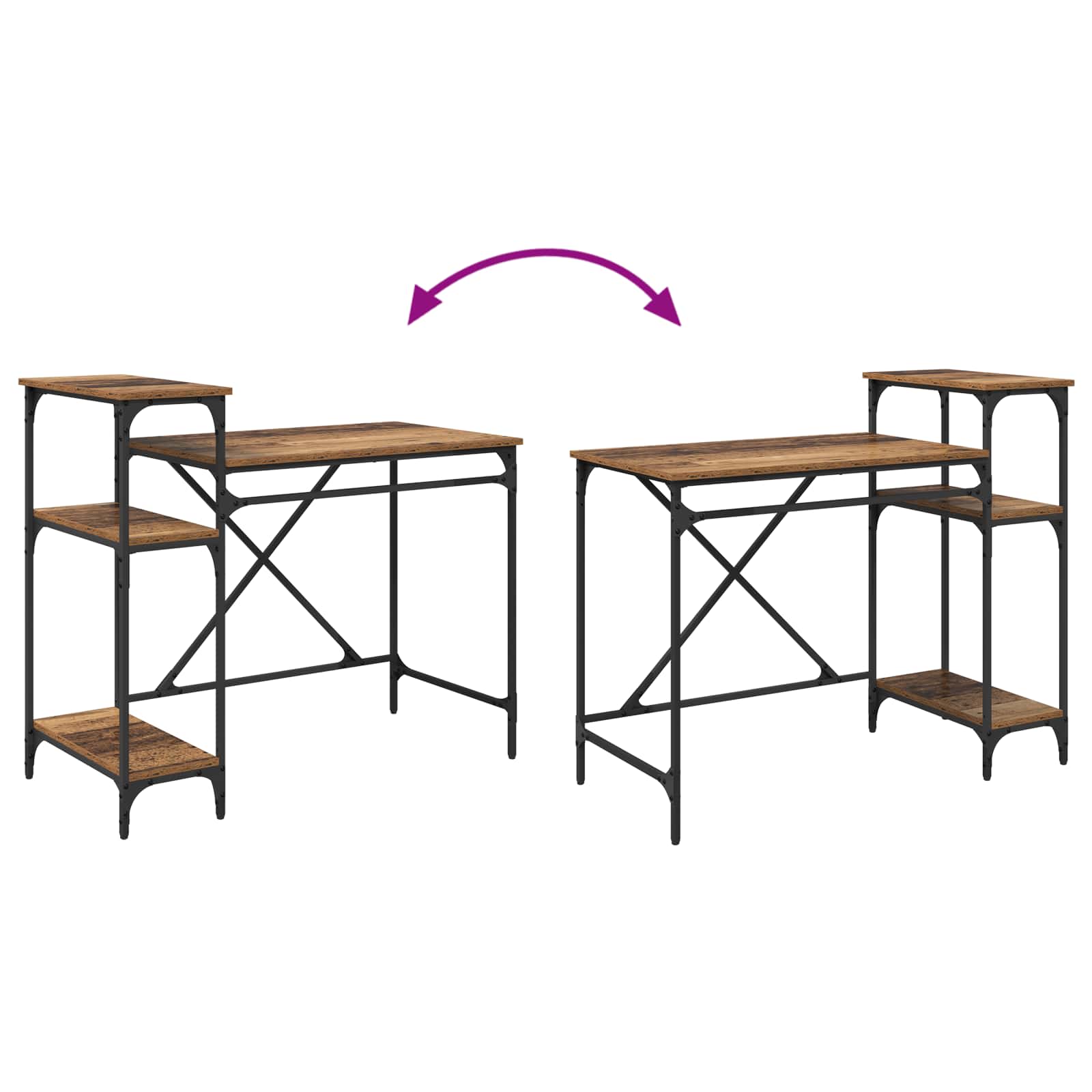 Schreibtisch Altholz Holzwerkstoff 105 x 50 x 90 cm