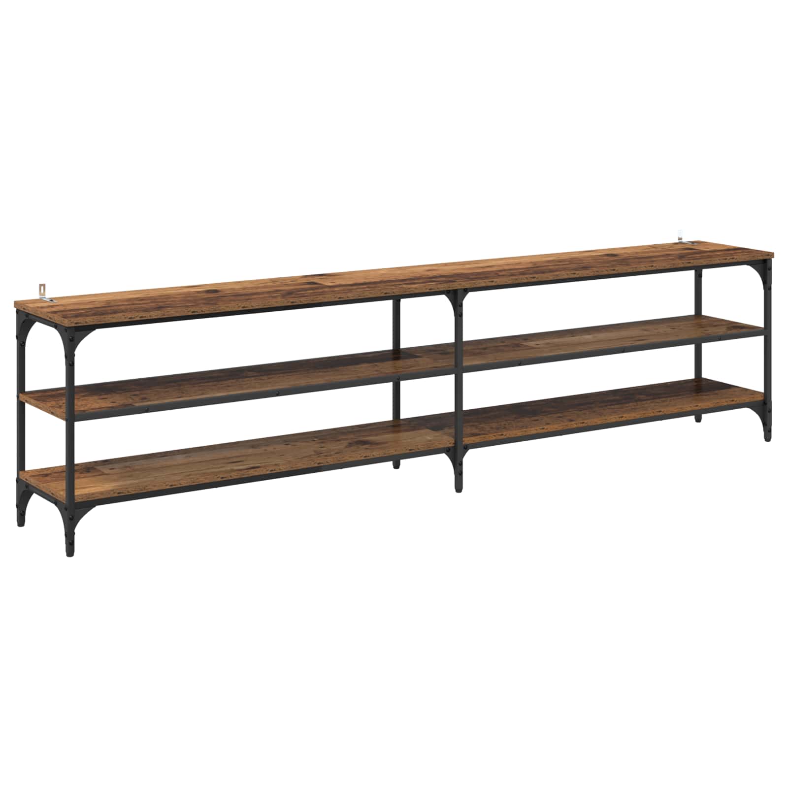 TV-Schränk 200 x 30 x 50 cm Altholz Verbundholz und Eisen