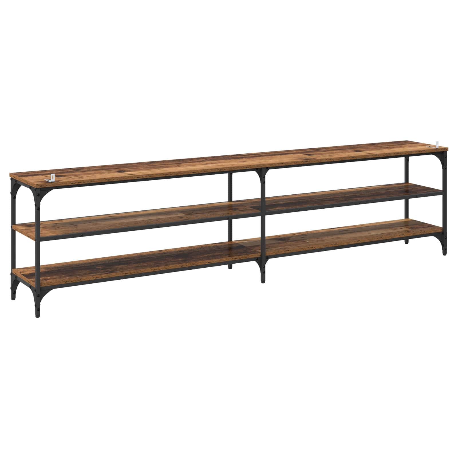 TV-Schränk 200 x 30 x 50 cm Altholz Verbundholz und Eisen