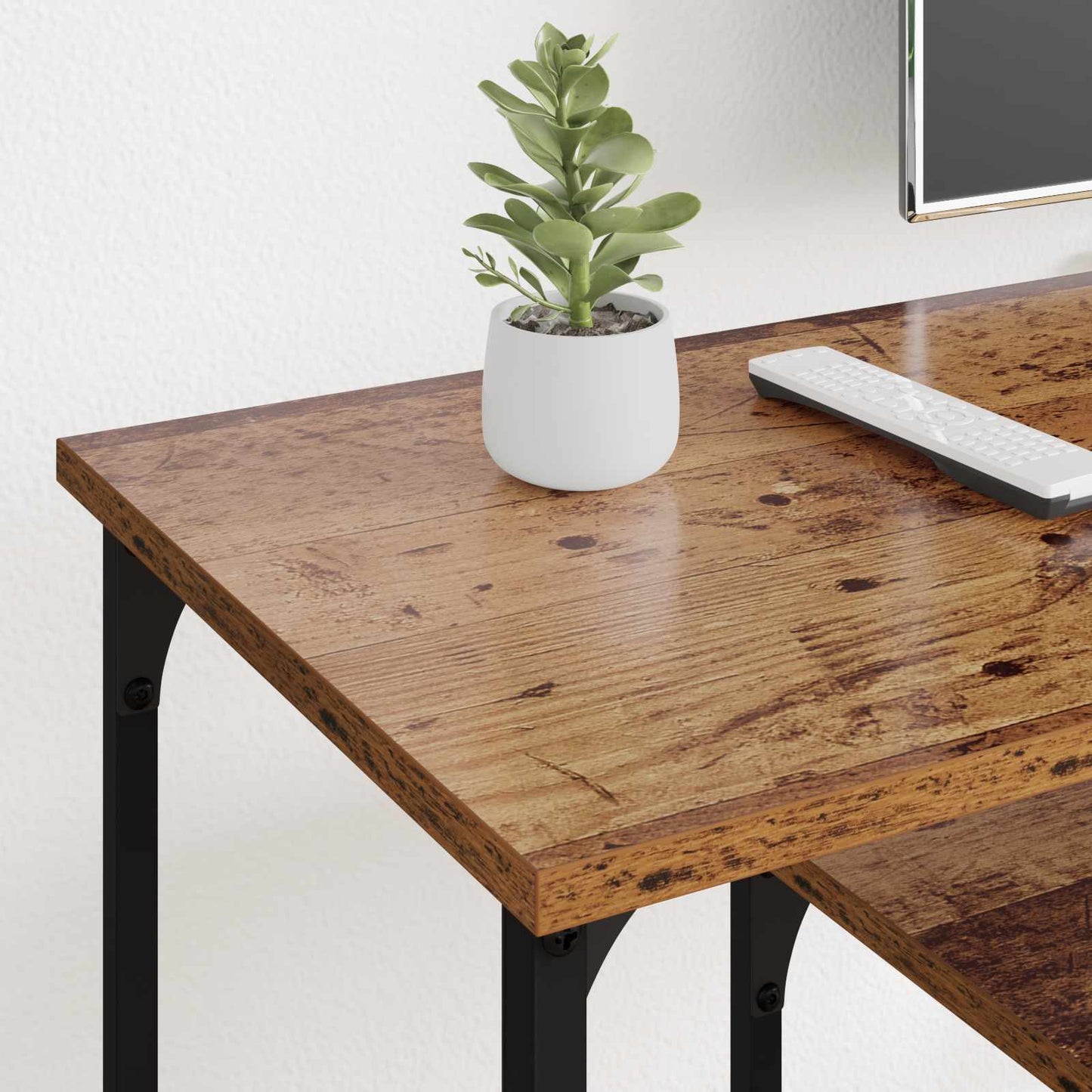 TV-Schränk Altholz 102 x 35 x 45,5 cm Verbundholz und Eisen