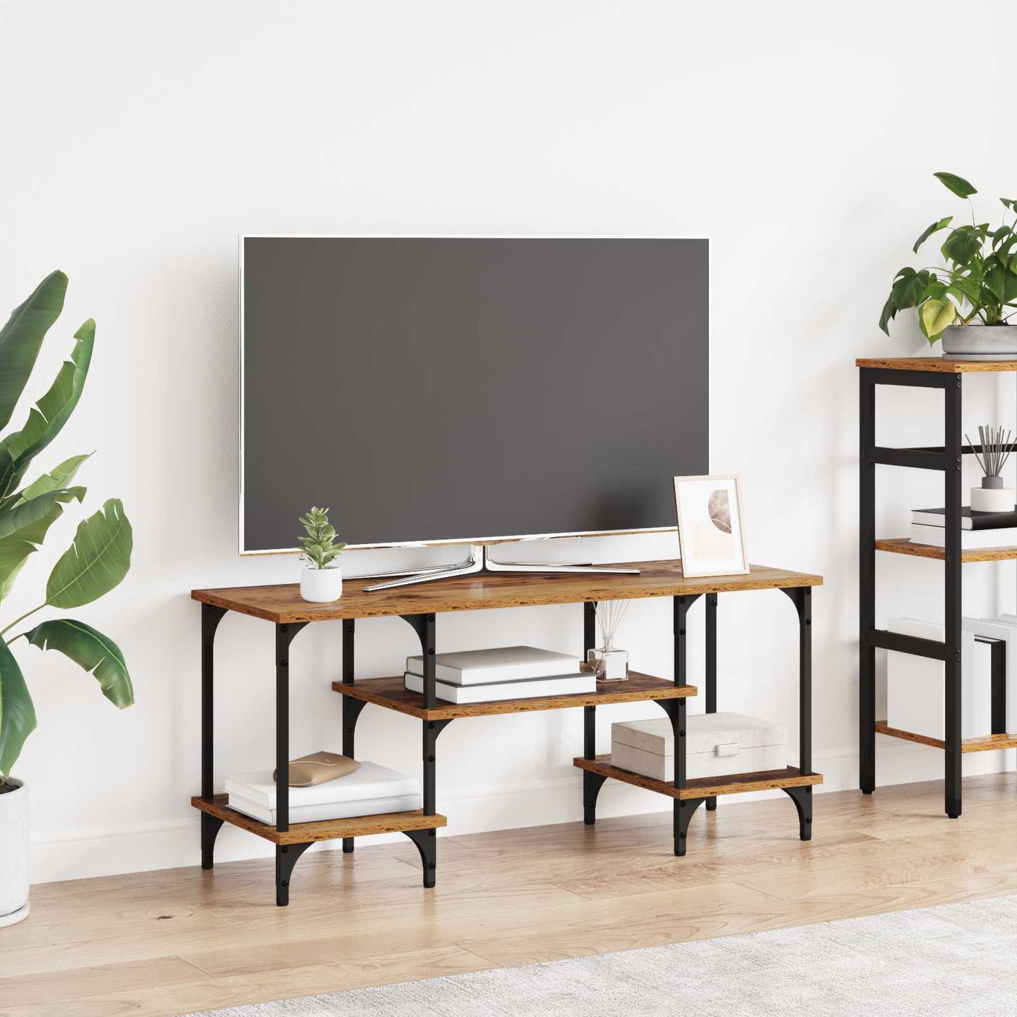 TV-Schränk Altholz 102 x 35 x 45,5 cm Verbundholz und Eisen