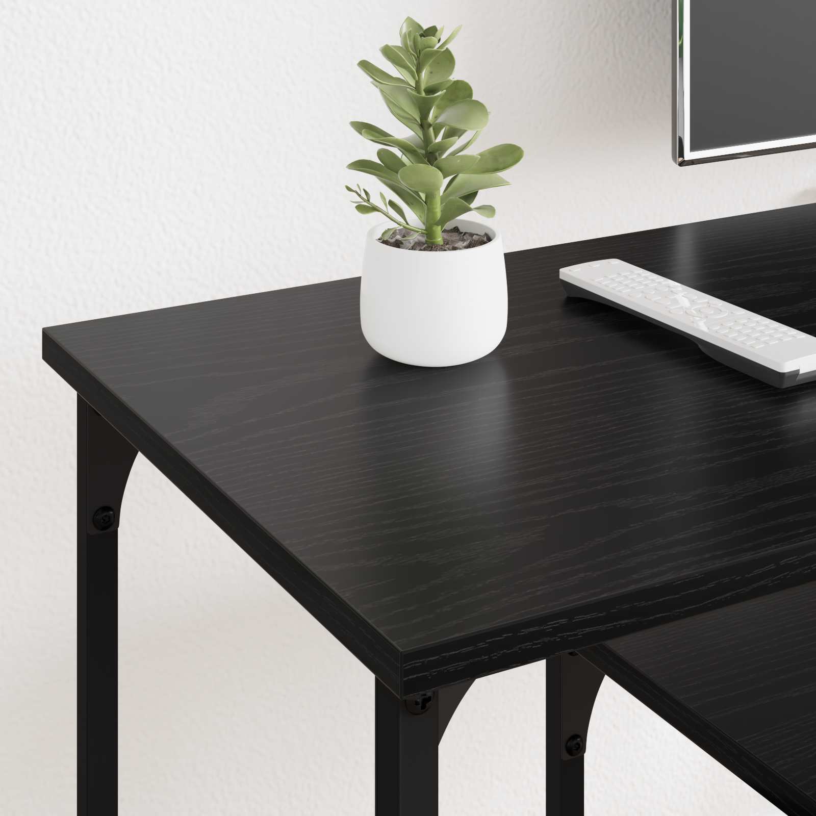 TV-Schränk Schwarz Eichen-Optik 102 x 35 x 45,5 cm
