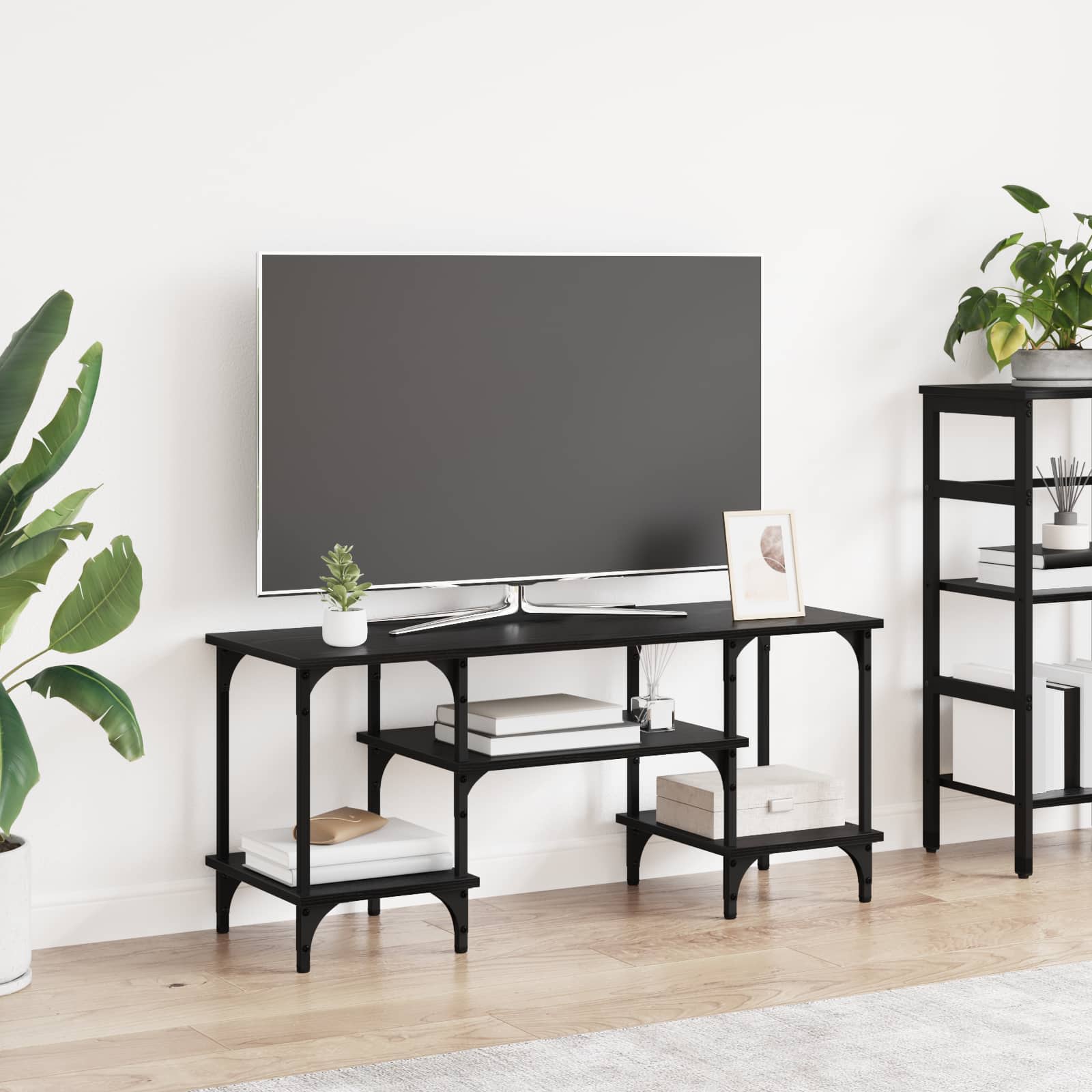 TV-Schränk Schwarz Eichen-Optik 102 x 35 x 45,5 cm